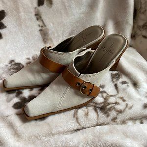 Linea Paolo Natural Suede 4" Heel Mules